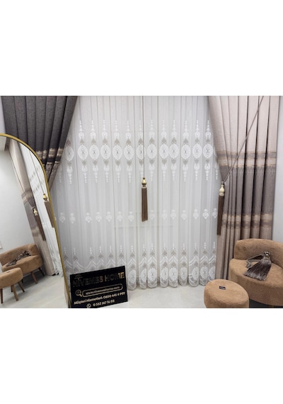 Nivemeshome Damla Ft614337 V-5202 Vizon 1/3 Sık Pileli Fon Perde Apm Vizon