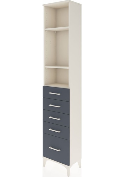 Arges Dolap 3 Raflı 5 Çekmeceli 44x30x221 Aytaşı-antrasit Aytaşı