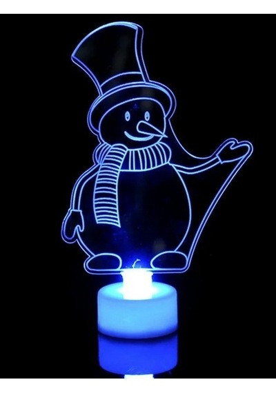Kardan Adam Yılbaşı Plexi Modeller Led Li Tealight Şeffaf