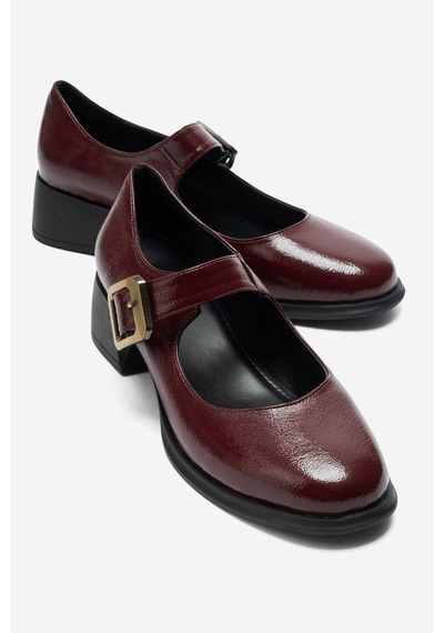 Luvi Shoes Slade Bordo Kırışık Rugan Kadın Günlük Ayakkabı