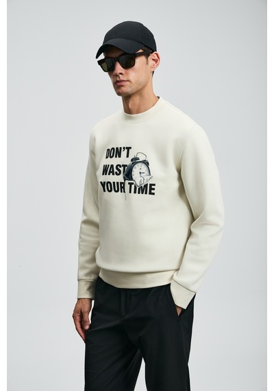 Lufian Henry Erkek Sweatshirt Kırık Beyaz Kırık Beyaz 112030173100510 Beyaz