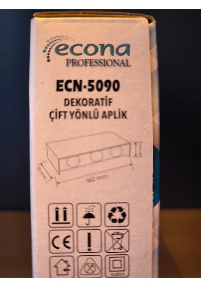 12 Watt Çift Yönlü, Amber Işık, Elektrikle Çalışır İç Ve Dış Mekan Aplik, 12 Watt Amber Işık Armatür Amber