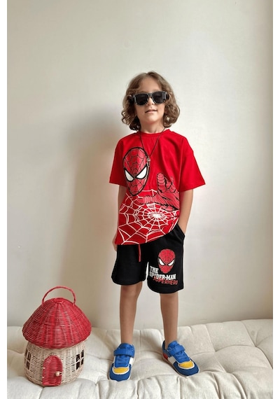Turuncu Gardrop 3-10 Yaş Örümcek Adam Spiderman Kısa Kollu Erkek Çocuk Takım Kırmızı Kırmızı Turuncu Gardrop 3-10 Yaş Örümcek Adam Spiderman Kısa Kollu Erkek Çocuk Takım Kırmızı Kırmızı
