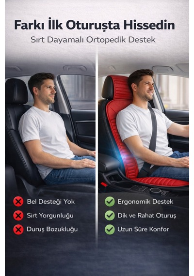 Renault Clio 1998 Ve Sonrası Clio 4 2012-2019 Uyumlu Vento Serisi Kırmızı 2'li Minder Seti