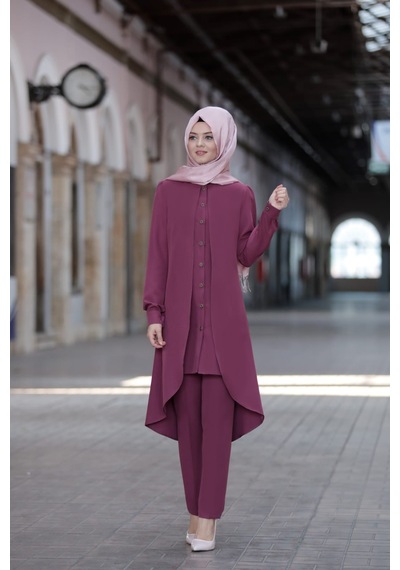 İbrahim Burak Etiler Collection Dilay İkili Takım Gül Kurusu 5320 Gülkurusu