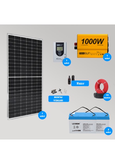 Mini Bağ Evi Ve Karavan Solar Güneş Enerji Sistemi 2500wh Depolama