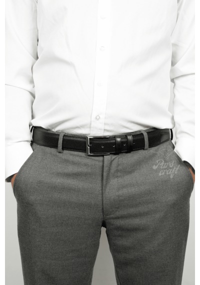 Parscraft Battal Boy / Büyük Beden / Uzun Boy Xxxl 3,5 Cm Klasik Erkek Hakiki Deri Kemer 170 Cm E Kadar Black Siyah