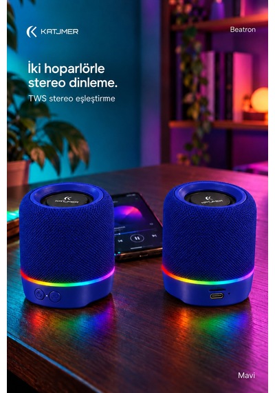 Spbtrn-001 Beatron Manyetik Ayrılabilir Bluetooth 5.4 Hoparlör 2 5 W, Tws, Tf Kart, Işıklı Mavi
