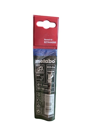 Metabo 5,0 Mm X 86 Mm Hss-co Dın 338 Metal Delme Uçları, 627444000