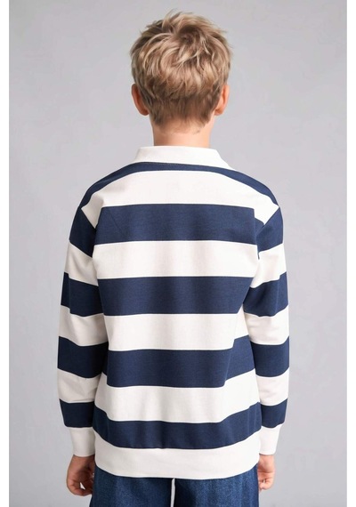 Defacto New Regular Fıt Uzun Kollu Apaş Yaka Pamuklu Lacivert Sweatshirt Erkek Çocuk H7130a826aunv256 Lacivert-nv256