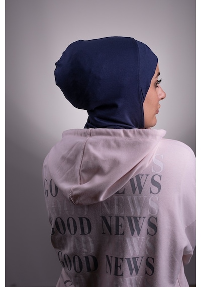 Hürrem Bone Lacivert Pratik Hazır Geçmeli Bone Viskon Kumaş Hijab Spor 2106_0 Lacivert