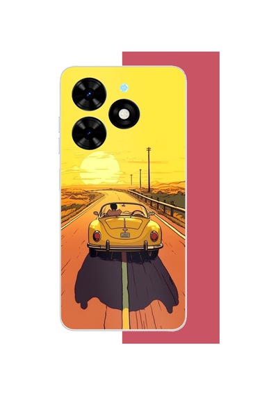 Tecno Spark 20-20c Uyumlu Gün Batımına Yolculuk Baskılı Silikon Kılıf Renkli