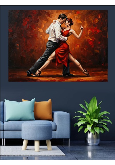 Tutkulu Tango Dansı Dekoratif Kanvas - Mdf Ahşap Tablo