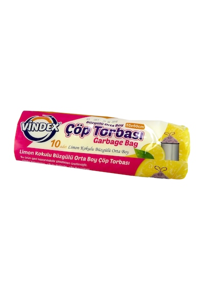 Vindex Büzgülü Limon Kokulu Orta Boy Çöp Torbas Sarı 55 x 60 CM