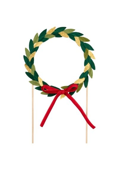 Meri Meri - Paper Wreath Cake Topper - Kağıt Çelenkli Pasta Süsü Tüm Yaşlar