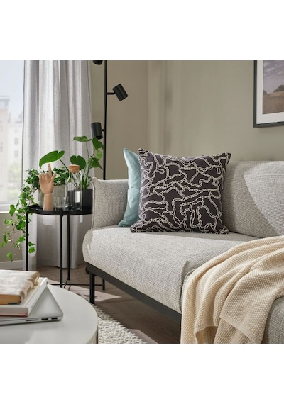 Ikea Guldfly Yastık Kılıfı 50 X 50 Cm Bej - Siyah Gri Çok Renkli