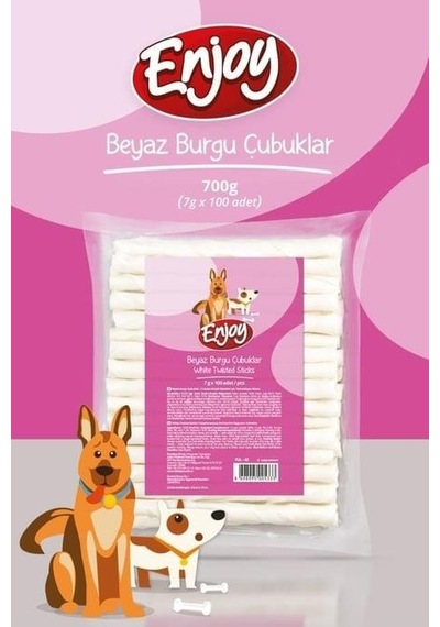 Enjoy Beyaz Burgu Çubuk 7 Gr X 100 Adet-21024