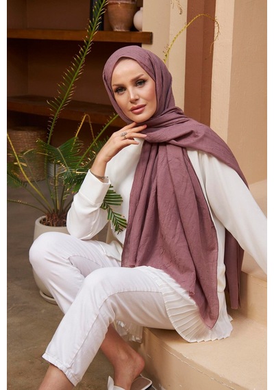 Bambu Kraş Şal Tesettür Giyim, Yüksek Kalite, Hafif, Rahat, Şık, Premium, Lux, Shawl, Scarf Gül Kurusu