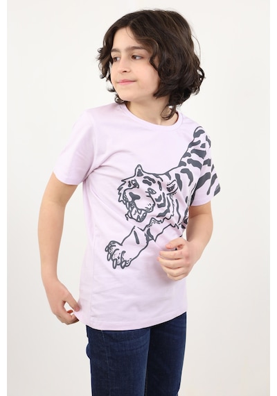 Toontoy Kids Toontoy Erkek Çocuk Kaplan Baskılı Tişört Açık Lila
