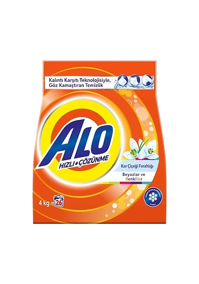 4 Adet Alo Çamaşır Deterjanı 4 Kg Kar Çiçeği Diğer 34565399