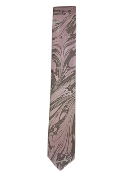Elifebru Exclusive Handicrafts Ebru Sanatı Saten Kumaş Erkek Gri Pembe Kravat Sakr 154 Gri Pembe 001