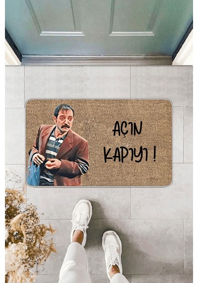 Bej Komik Açın Kapıyı Kapı Önü Paspası Kp38