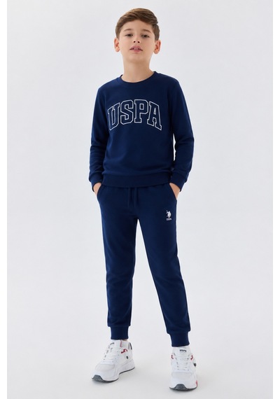 U.s. Polo Assn. Erkek Çocuk Bisiklet Yaka Pigment Baskılı Kışlık Regular Fit Lacivert Eşofman Takımı Us2135-c-v5 Us2135-c-v5