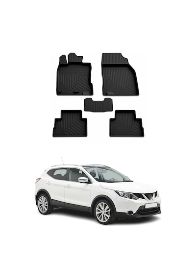 Nissan Qashqai 2 2014-2021 Uyumlu 4d Havuzlu Paspas Kauçuk Siyah 5 Parça