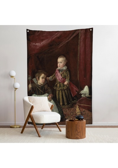 Diego Velázquez - Prens Balthasar Charles Cüceyle Birlikte Duvar Örtüsü-7282