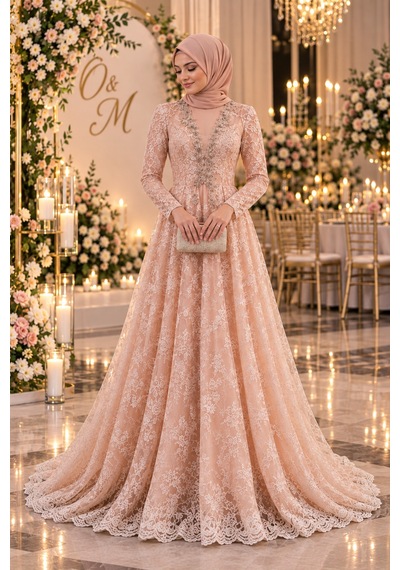 Gül&can Butik Tesettür Abiye Zarif Ve Narin Pembe