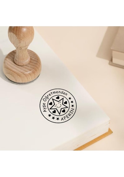 Kişiye Özel Öğretmen Kaşesi Mührü Kitap Mührü Ve Istampa Set R5814-09