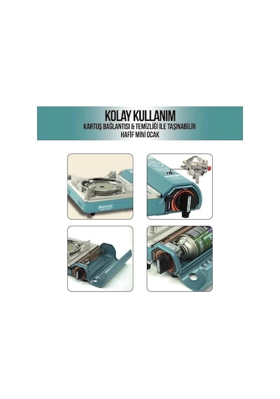 Orcamp Pro Seramik Portatif Kamp Ocağı Mavi Ck-508 + 3 Ad 227gr Gaz