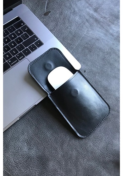 Magic Mouse Kılıfı Apple Uyumlu Hakiki Deri Yılan Baskı Tablet Kılıfı