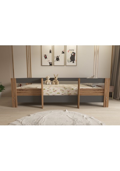 Herseycik Ninnimo Montessori 90X190 Yatak Uyumlu Karyola M5-43 Antrasit