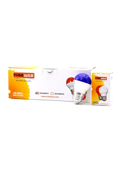 10 Adet 1w E27 Mavi Yuvarlak Gece Lambası Led Ampul Eamp-075