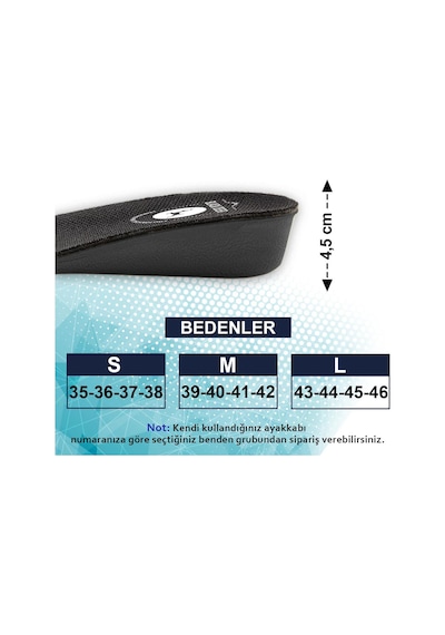 Black Deer Extender 4.5 CM Siyah Boy Uzatıcı Tabanlık - Siyah