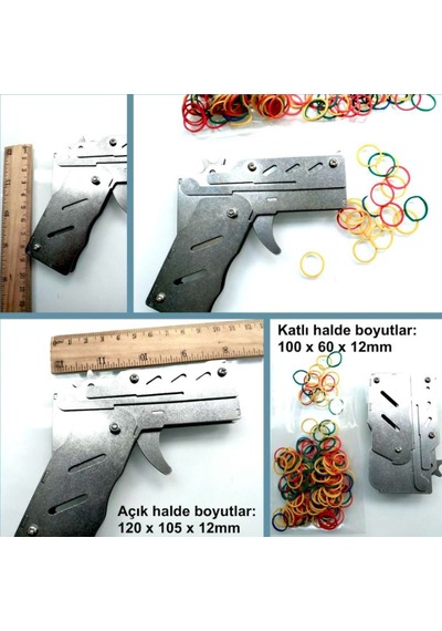 Omeniv Som Çelik Lastik Atar Katlanır Tabanca Cnc Yapım Oyuncak
