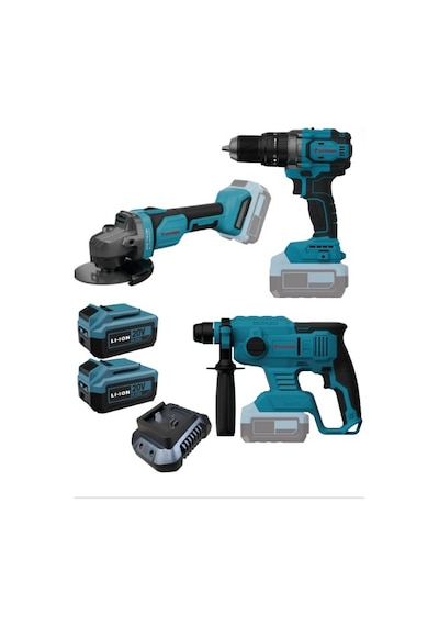 Catpower 4235 Akülü Vidalama + Kırıcı Delici + Taşlama Kömürsüz Motor 20 V 2 Adet 4.0 Ah Akü