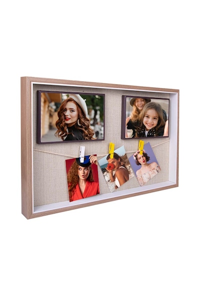 Ahşap İpli Mandallı Fotoğraf Çerçeve – 27 × 42 cm | Kişiye Özel Fotoğraf Baskısı Dahil