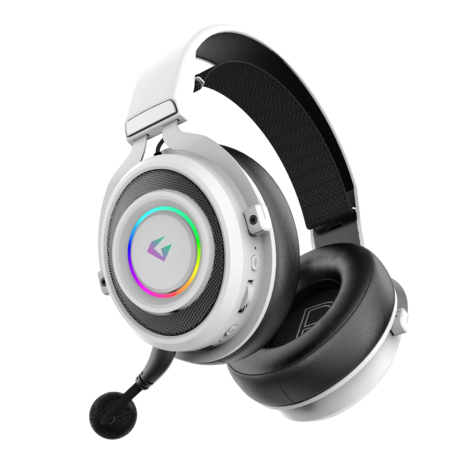 Step Hunter S1 Triple Mode Kablosuz Bluetooth/2.4g/kablolu Rgb Profesyonel Mikrofonlu Oyuncu Kulaklığı Beyaz