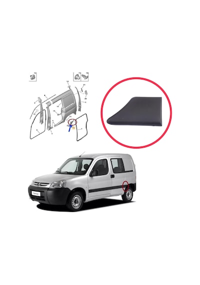Arka Sol Çamurluk Çıtası Peugeot Partner Mk1 1996-2008 İçin