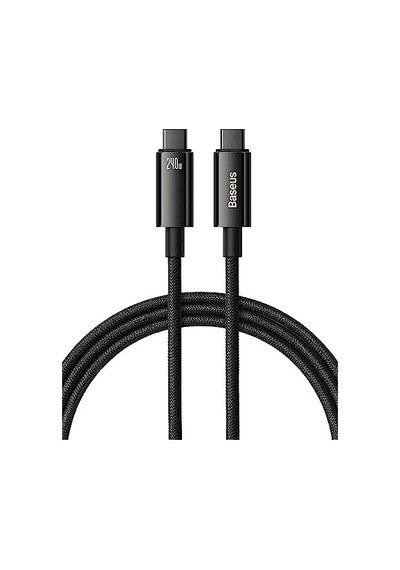 Type-c To Type-c Şarj Kablosu, 240w Hızlı Şarj Destekli, Metal Uçlu, 1 Metre, Siyah - Dayanıklı Data Kablosu