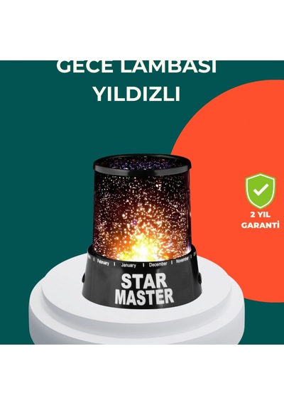 Renk Değiştirmeli Galaxy Led Yıldız Projektör Dekoratif Oda Ve Gece Aydınlatması Renkli