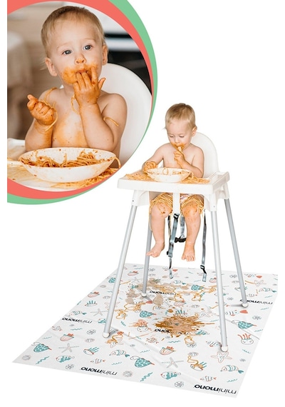 Minimono 3'lü Desen Mama Sandalyesi Altı ve Aktivite Örtüsü