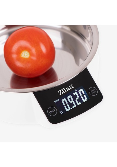 Ayrex Zilan Zln2977 Dijital Mutfak Tartısı, 5 Kg Kapasiteli, 1 Gr Hassasiyetli, Lcd Ekranlı, Kaseli, Beyaz Genel