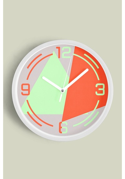 Soyut - Bohem - Geometrik Temalı Modern Duvar Saati - 35cm - Önü Camlı Beyaz Kasa - Sessiz Mekanizma-jh0516 Beyaz