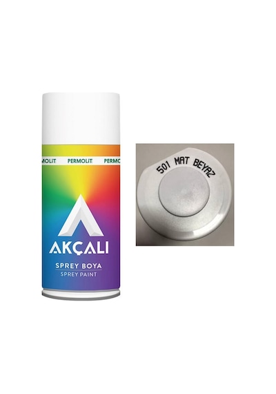Mat Beyaz 501 Alüminyum Ahşap Plastik Demir Metal Sprey Boyama 400 Ml Beyaz Mat