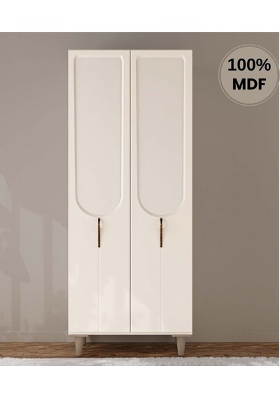 Açelya 2 Kapak Mdf Ayaklı Tasarım Gardırop Aytaşı