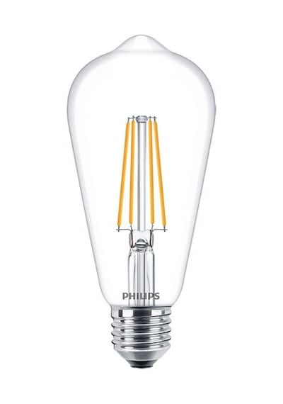 Philips LED Classic Şeffaf Filament Ampul 7W 806 Lumen 2700K Sarı Işık ST64 E27 Duy (60W Eşleniği)