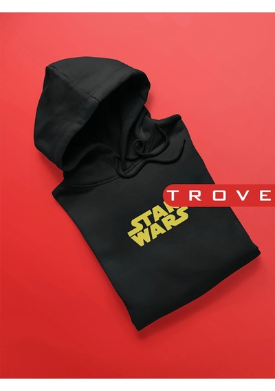 Unısex Kadın Erkek Star Wars Yıldız Savaşları Siyah Kapüşonlu Hoodie %100 Pamuk Tasarım Sweatshirt Siyah